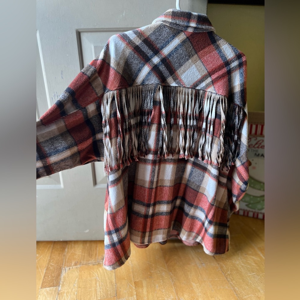 Vocal Wool Plaid Jacket with Fringe made in the USA